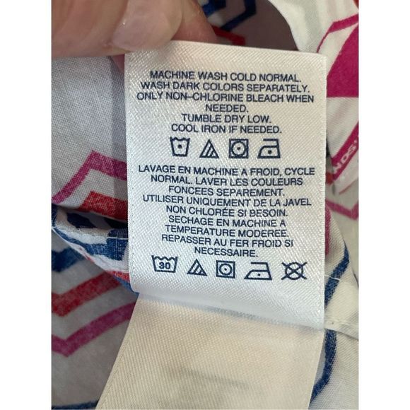 Lands End Women's Multicolor White Beach Umbrella Boyfriend Tunic Medium - Picture 12 of 14